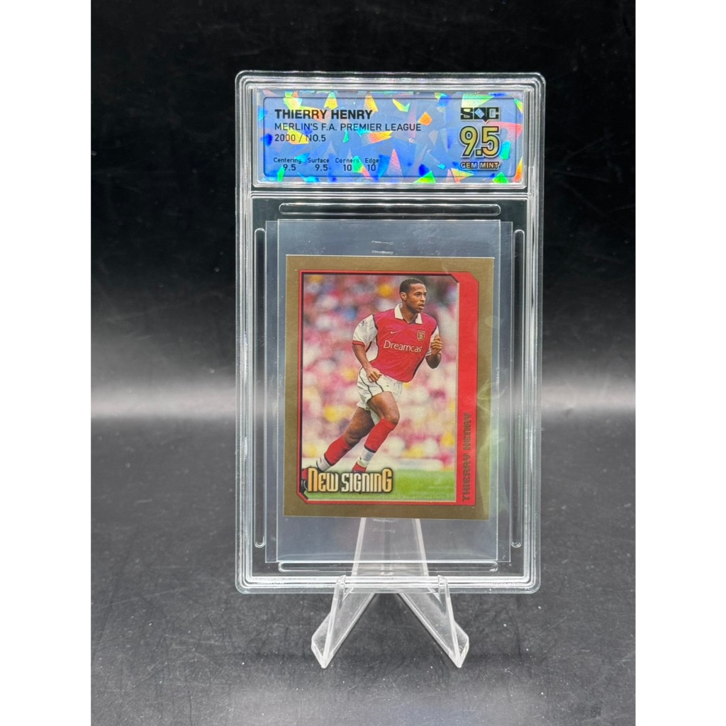 **Thierry Henry - 2000 Merlin's F.A. Premier League - #5 "New Signing" - SQC 9.5 Gem Mint**