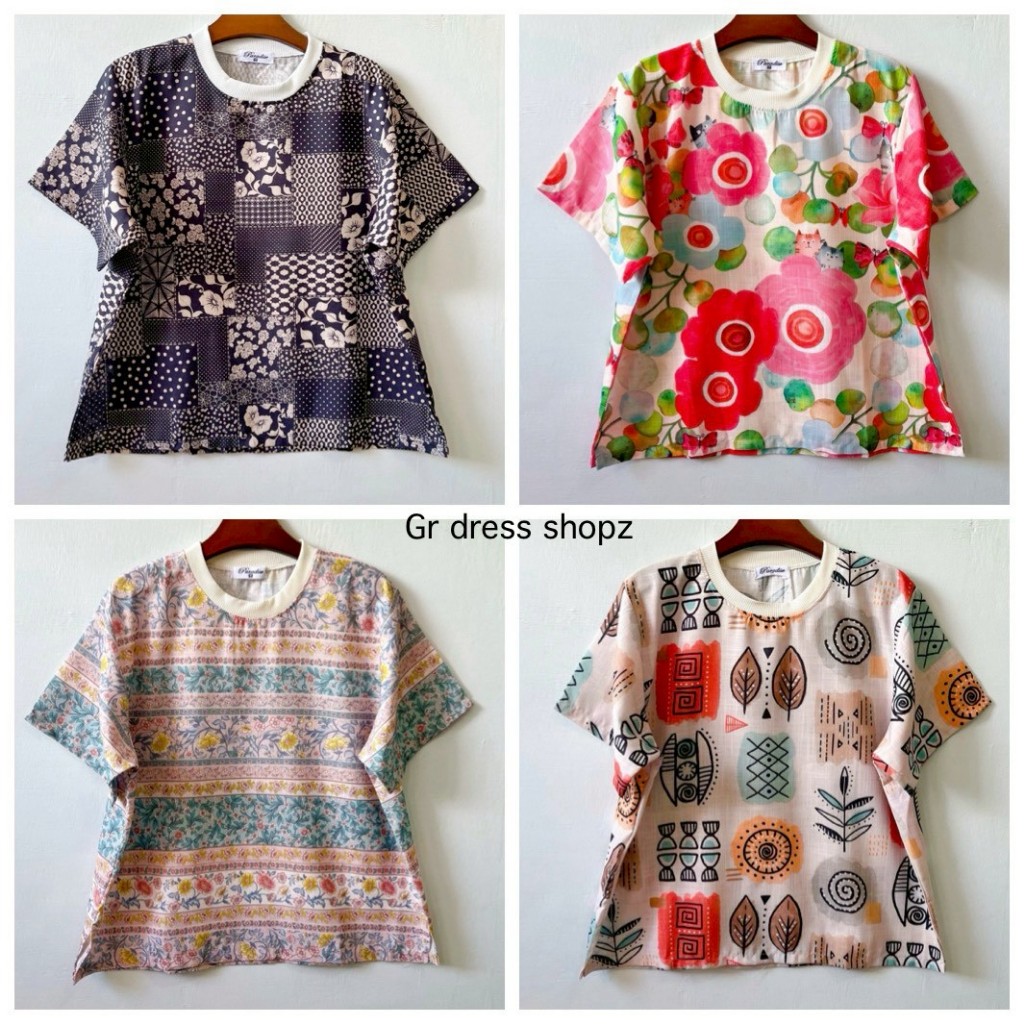 ป้าย Paradise เสื้อคอกลมผ้าฝ้ายพิมพ์ลาย อก 42 นิ้ว ยาว 22.5 นิ้ว
