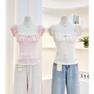 G-rose เสื้อแขนตุ๊กตา ย่นอก แต่งขอบลูกไม้ 💕