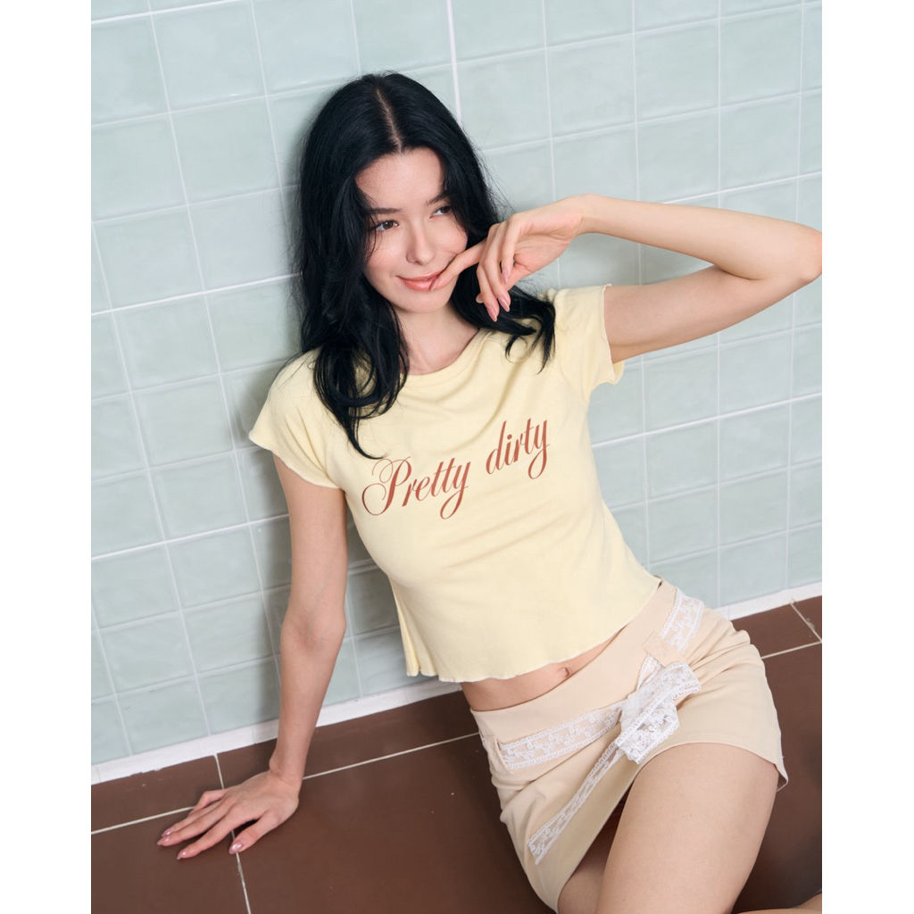 imishmash-Pretty dirty(navy blue/butter) เสื้อยืดผู้หญิง