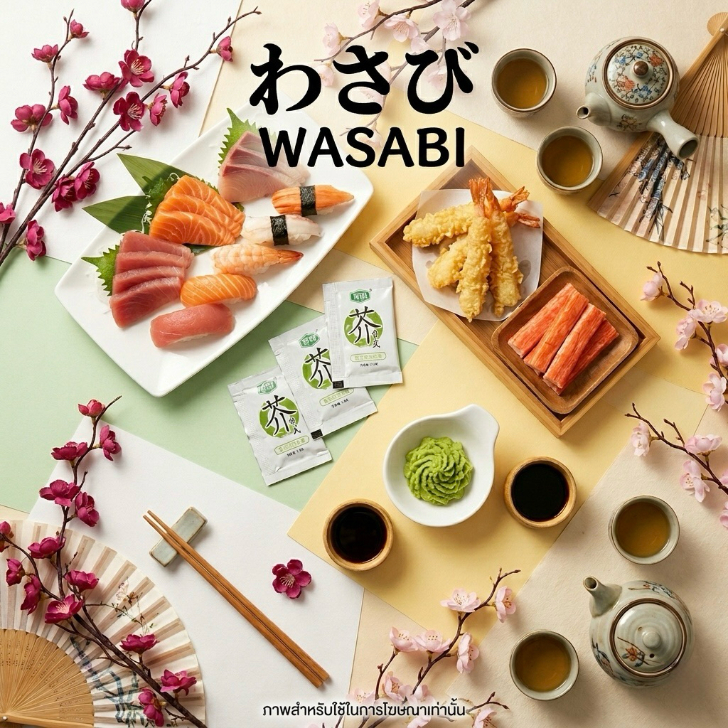 วาซาบิ 100 ซอง วาซาบิ ไวตะ (ร้านนี้แพคดี ส่งไว) ขนาด 2.6 กรัม เผ็ดฉุนขึ้นจมูก