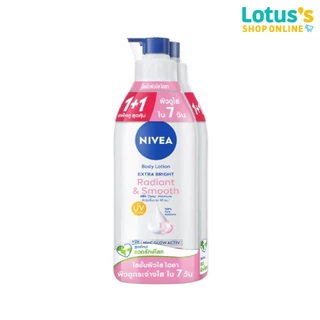 นีเวีย เอ็กซ์ตร้า ไบรท์ เรเดียนท์ แอนด์ สมูท บอดี้ โลชั่น ขนาด 350 มล.X 2 ขวด NIVEA EXTRA BRIGHT RADIANT AND SMOOTH BODY