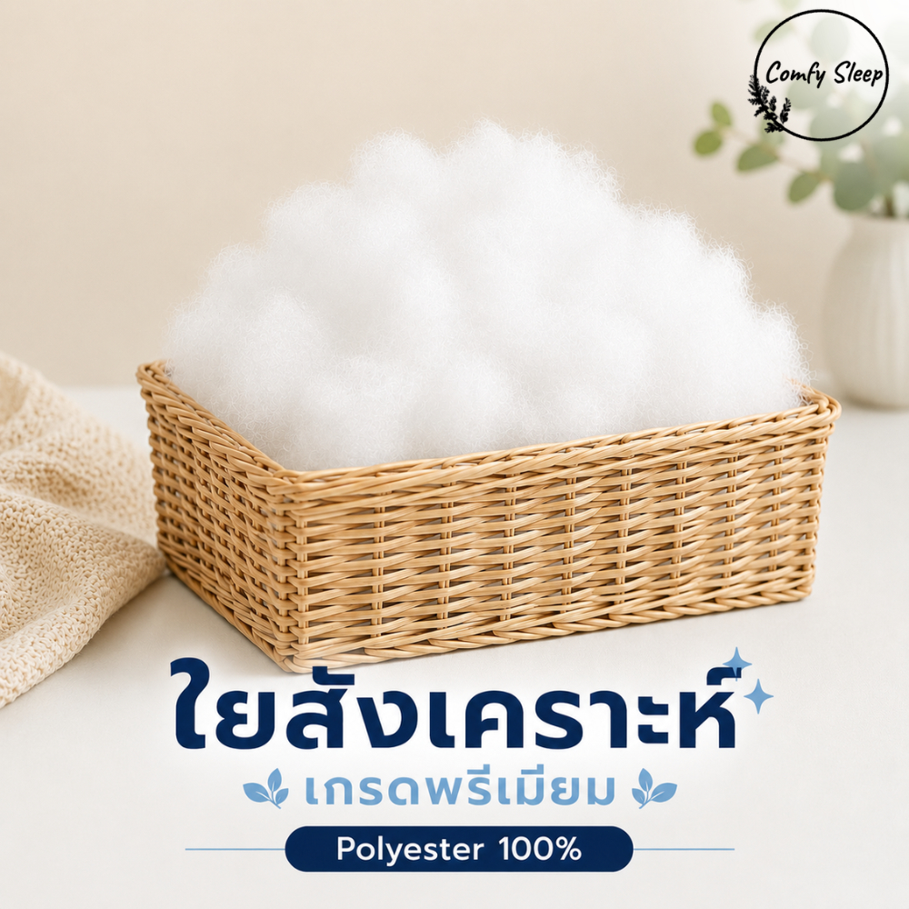 Comfy ใยสังเคราะห์ ใยยัดหมอนพรีเมียม ฟูนุ่ม เด้งคืนตัวดี ไม่จับตัวเป็นก้อน สำหรับหมอน เบาะ และตุ๊กตา