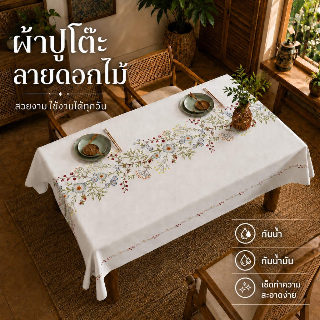ผ้ารองโต๊ะ PVC กันน้ำ กันน้ำมัน ทำความสะอาดง่าย สำหรับโต๊ะทำงาน โต๊ะอาหารรูปสี่เหลี่ยมผืนผ้า สไตล์อินสตาแกรมหรูหราระดับพ