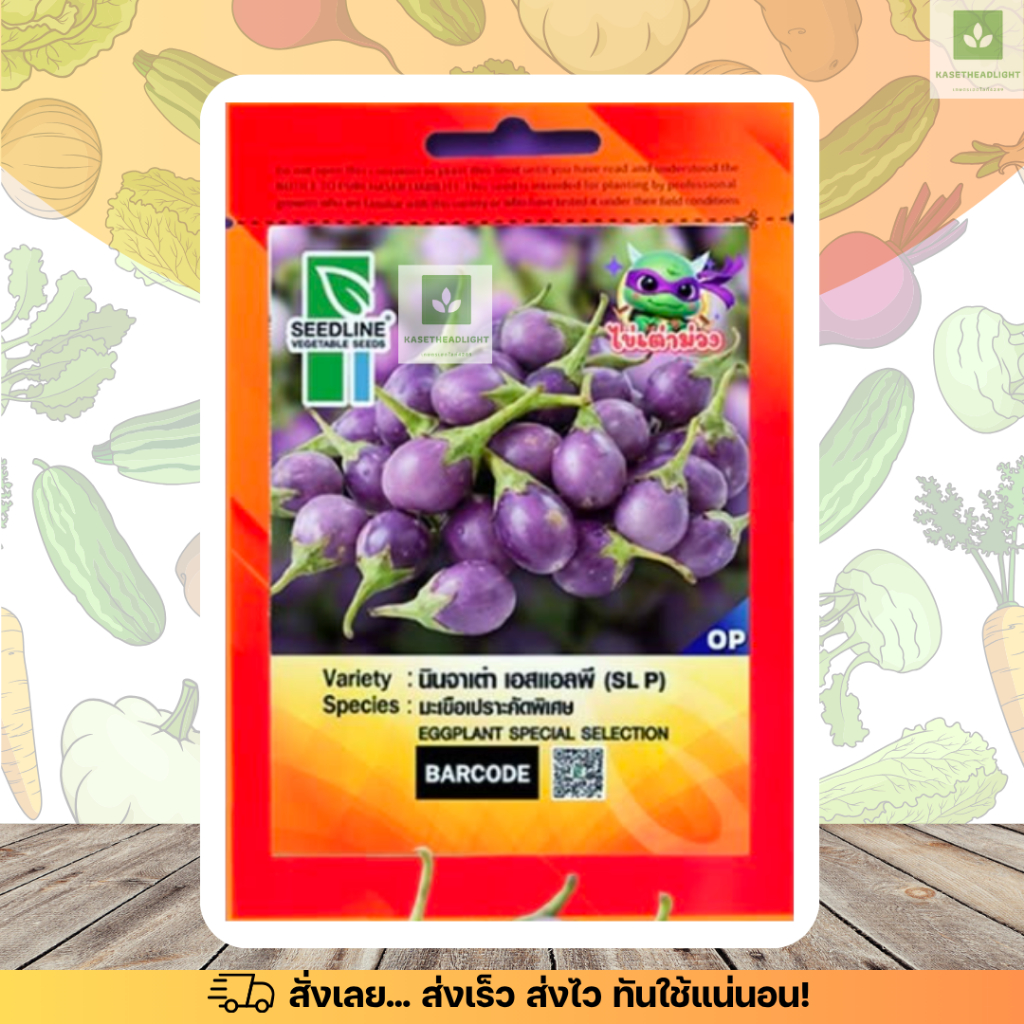 SL มะเขือเปราะ ม่วง นินจาเต่า เมล็ดพันธุ์มะเขือ คัดพิเศษ Seedline