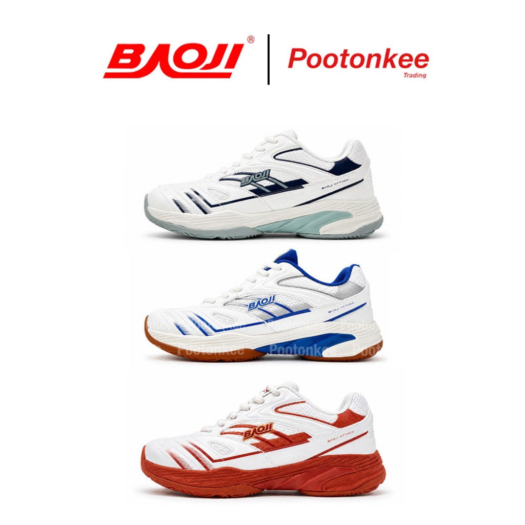 Baoji Badminton shoe BJM 976 รองเท้าผ้าใบบาโอจิ รองเท้าแบดมินตัน ผูกเชือก ไซส์ 41-45