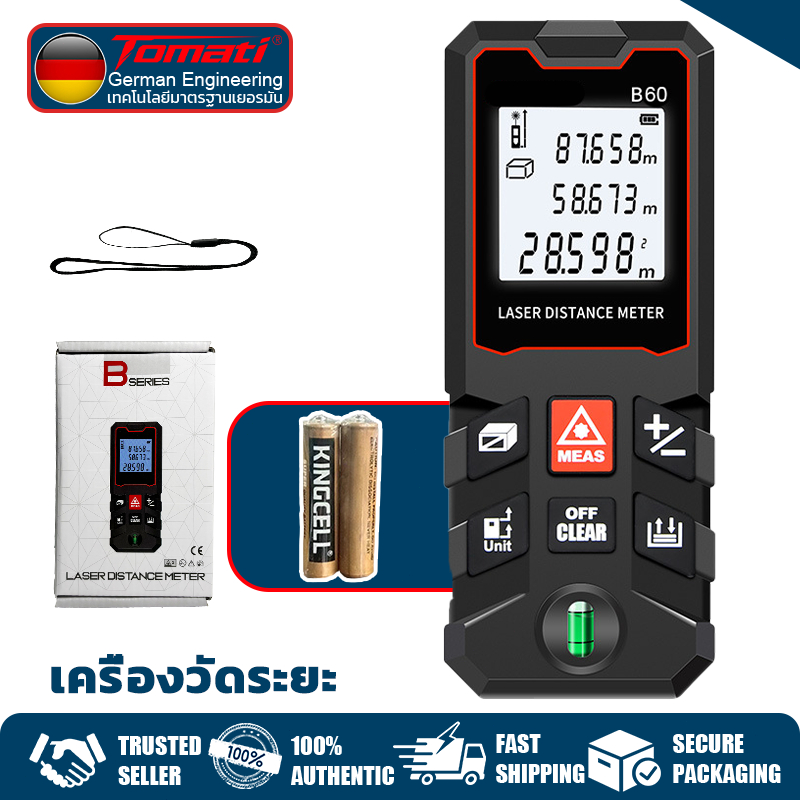 เครื่องวัดระยะ เลเซอร์วัดระยะ 40/60/80/100 เมตร เครื่องวัดระยะเลเซอร์ขนาดพกพา ตลับเมตรดิจิตอล อุปกรณ์ เครื่องมือ