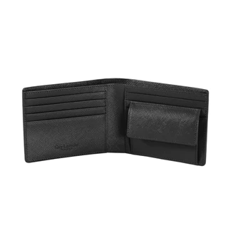 Guy Laroche กระเป๋าสตางค์ พับสั้น 6 CARD + ช่องใส่เหรียญ สีดำ รุ่น AGP0862CS6BLS