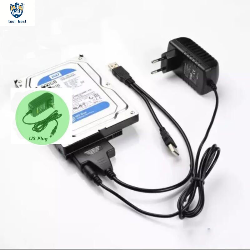 （ปลั๊กมาตรฐานยุโรป）สาย Sata to USB3.0 เสียบ HDD Sata ได้ทุกขนาด ทุกยี่ห้อ เพื่อนำข้อมูลออกมาใช้ แถม Adapter จ่ายไฟ 1