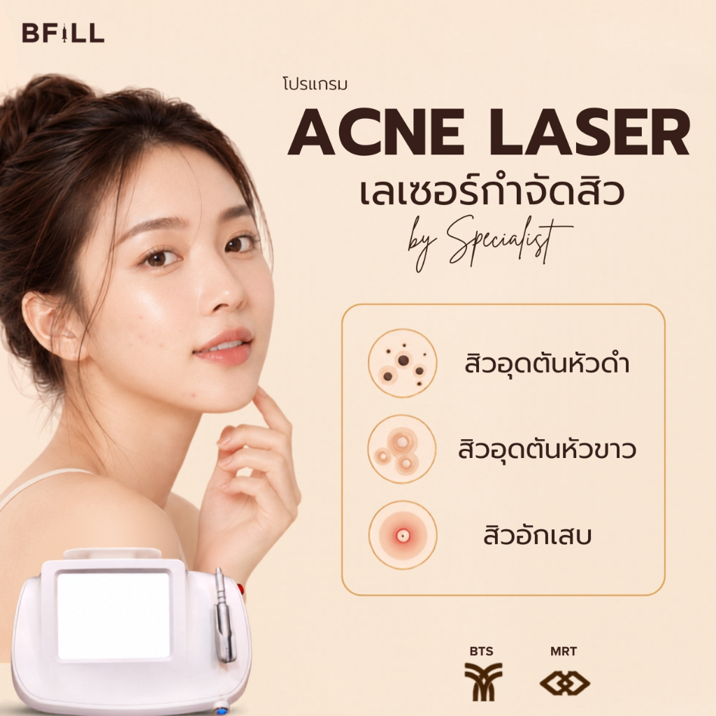 โปรเเกรม เลเซอร์กำจัดสิว Acne Laser by Specialist Only Asok ดูแลปัญหาสิวโดยเฉพาะ