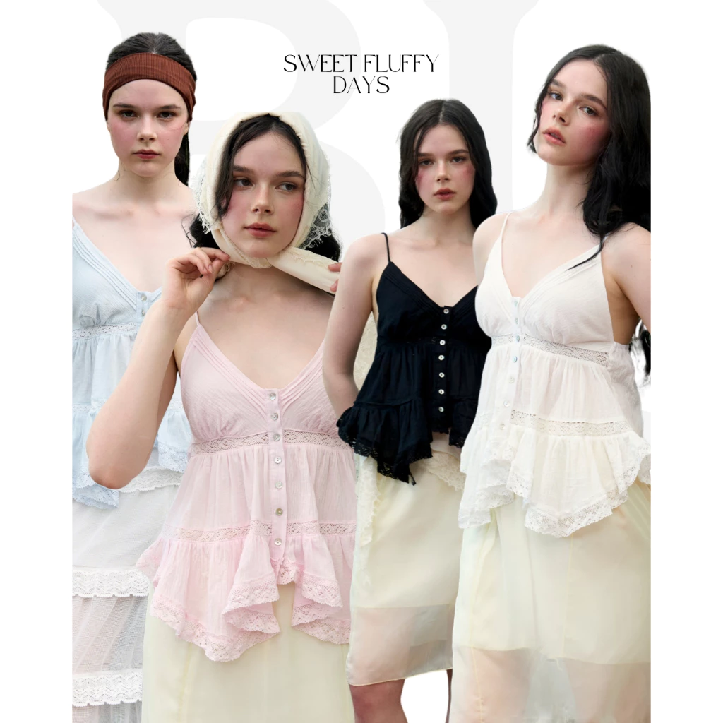 BCTT17 Sweet Fluffy Days - เสื้อสายเดี่ยวทรงพลิ้ว
