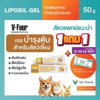 LIPOSIL GEL วี-โฟร์ เจลเสริมอาหารโลโปซิล สูตรบำรุงตับ สำหรับสัตว์เลี้ยง 50g.แถมทิชชู่เปียกกลิ่น Original ขนาด 20 แผ่น
