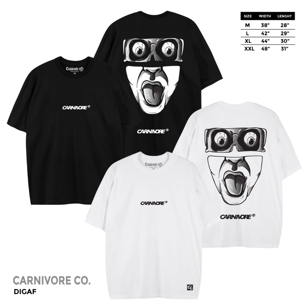 Carnivore เสื้อยืด ลาย “ IDGAF “ แขนสั้น แนวสตรีท Oversize เสื้อยืดชาย หญิง