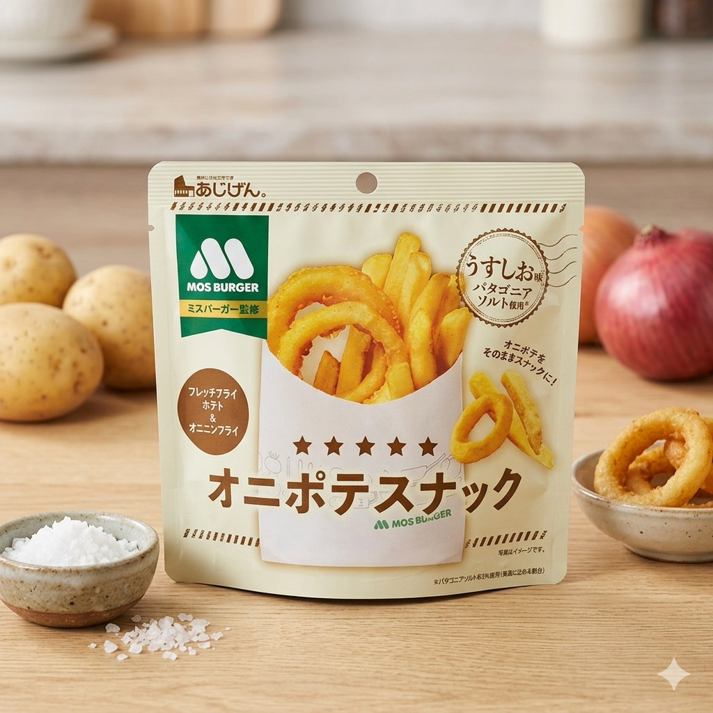 พร้อมส่งในไทย Mos Burger Oni-Pote Snack ขนมมันฝรั่งและหอมทอดกรอบ