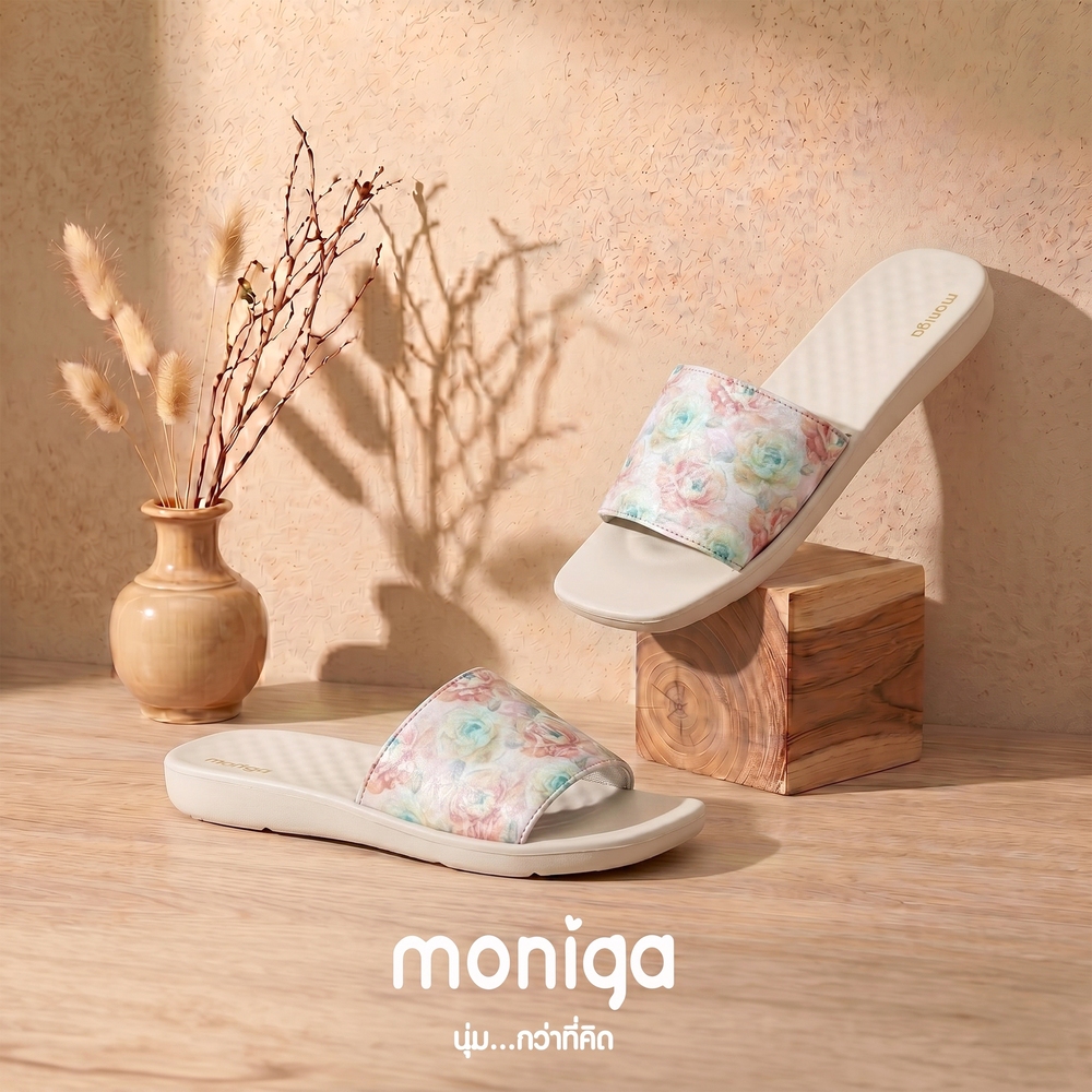 MONIGA รุ่น Diana 3 Rose รองเท้าแตะพื้นกันลื่น+ปุ่มนวดฝ่าเท้า