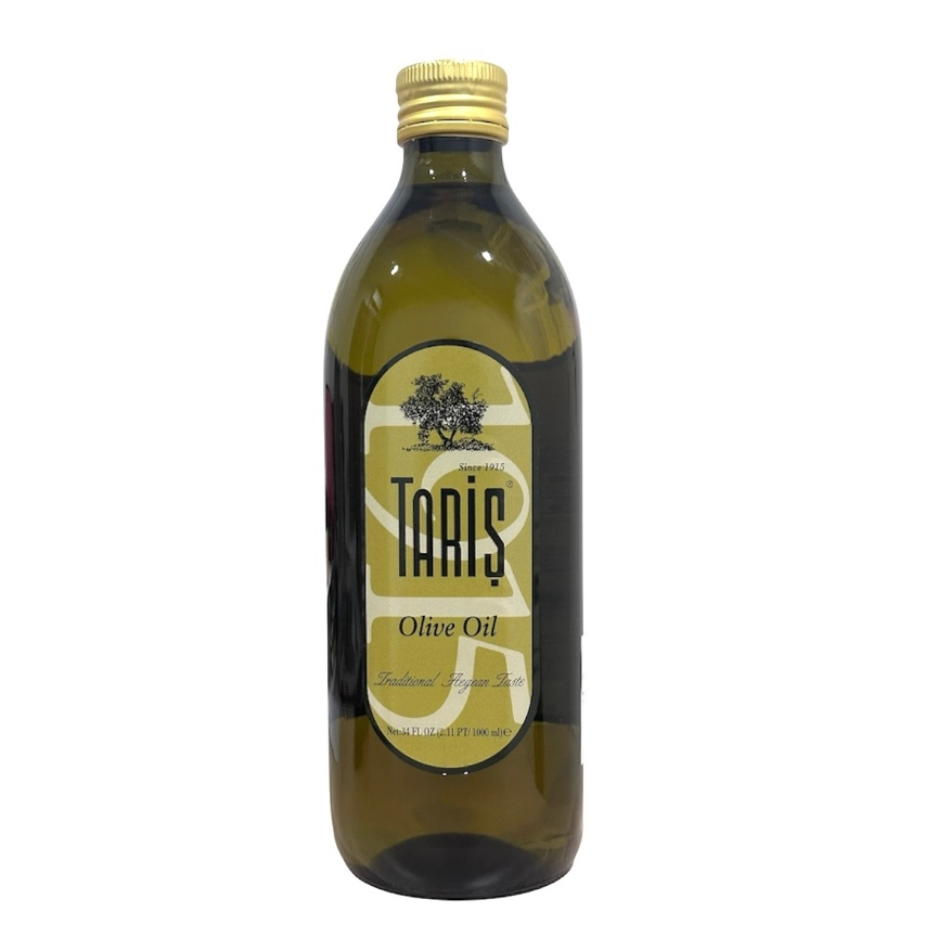 Taris Pure Olive Oil 1000ml Max.Acid 1.0% น้ำมันมะกอกบริสุทธิ์วิธีธรรมชาติยี่ห้อทาริสไซร้ใหญ่1ลิตรขวดกระป๋อง