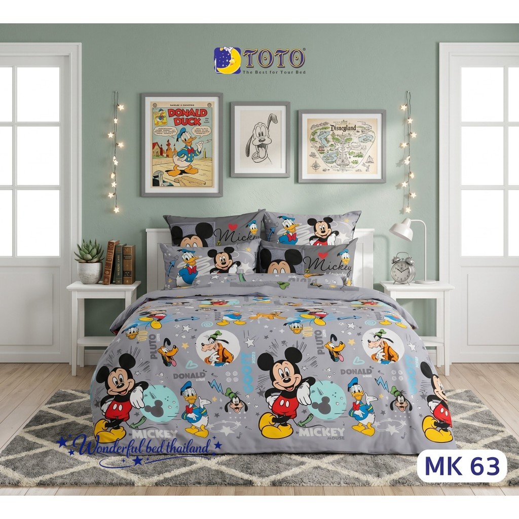 TOTO  MK63 ลายมิกกี้เม้าส์~Mickey Mouse ชุดเครื่องนอน ลิขสิทธิ์แท้ 100% จากแบรนด์ TOTO