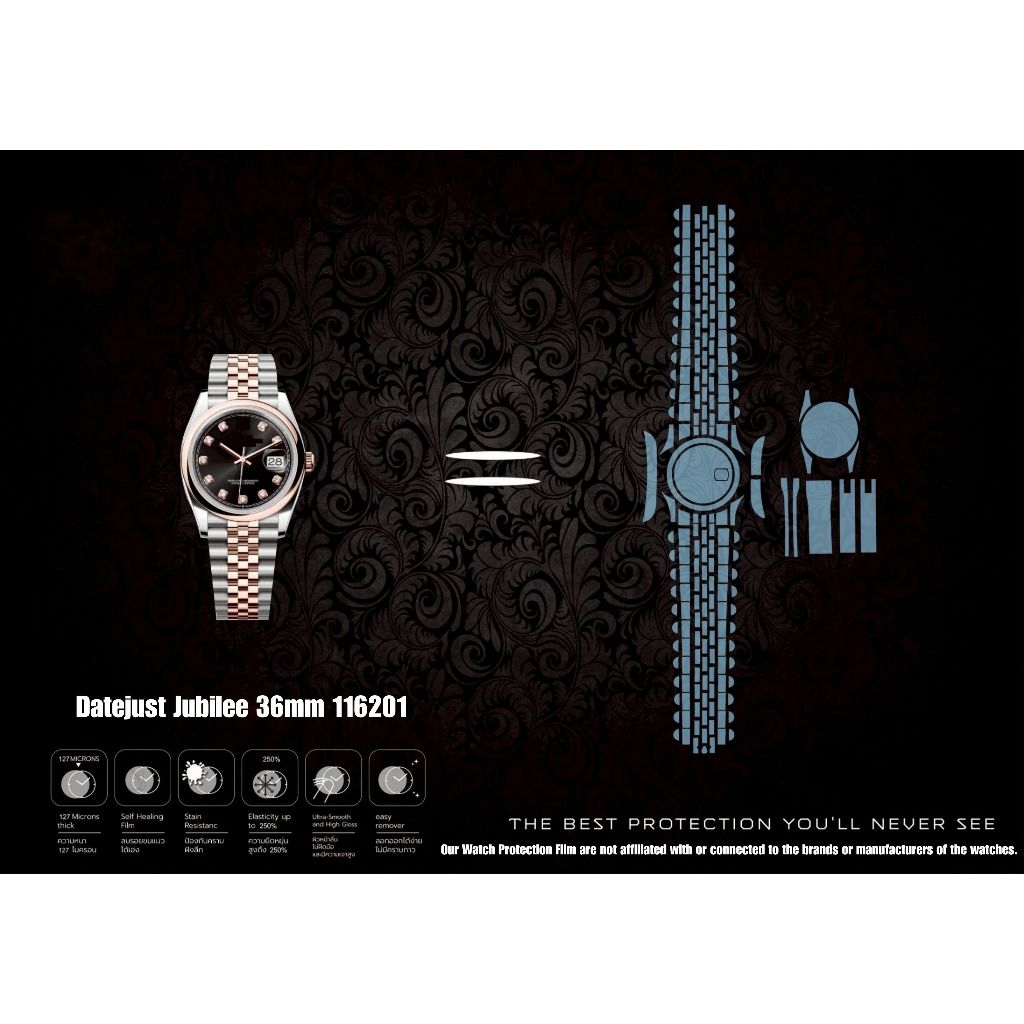 ฟิล์มป้องกันรอยนาฬิกา Watch Protection Film for Rolex Datejust Jubilee 36mm 116201