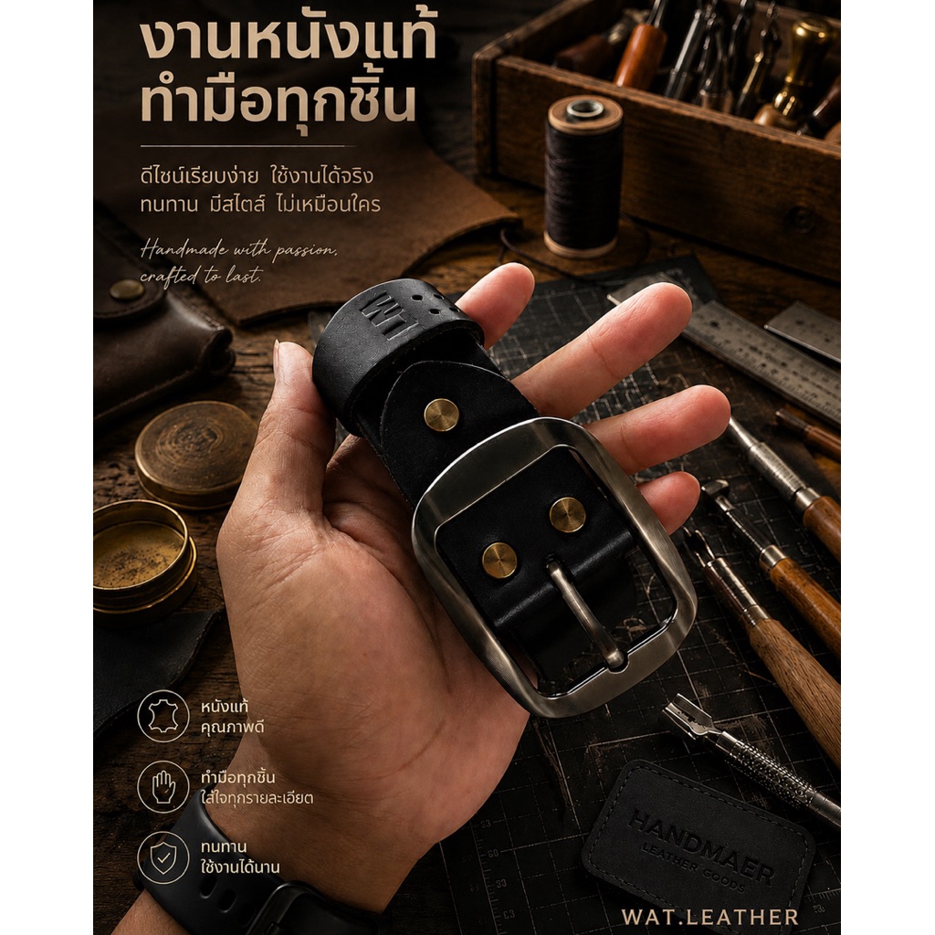 ❗️Sale❗️เข็มขัดหนังวัวแท้อย่างหนาFull Grainราคาปรกติ1090บาทนำเข้าหนังวัวชิ้นเดียว