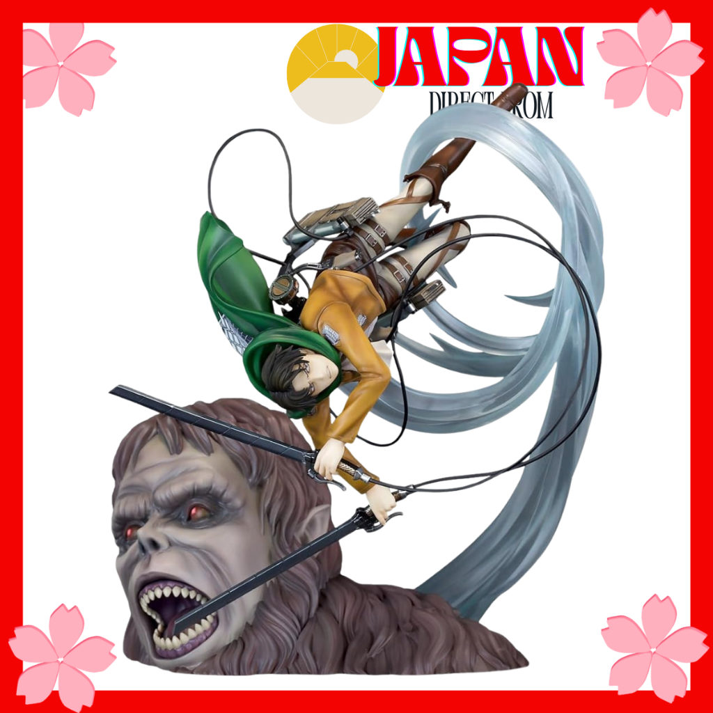【Direct from Japan】Attack on Titan Levi vs Beast Titan Ver. Scale Painted PVC Anime Figure