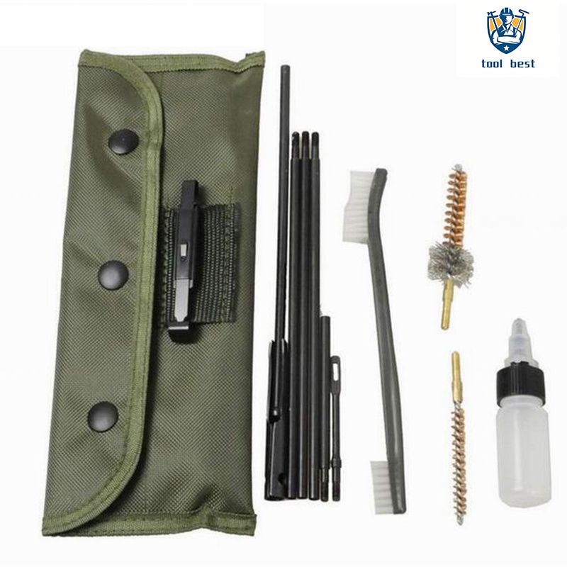 พร้อมส่ง M16 ชุดทำความสะอาดปืน.22/.223/5.56mmแส้ล้างปืน9mm/357/38 ชุดทำความสะอาดลำกล้องปืน พกพาสะดวก มาพร้อมกระเป๋าผ้าใ