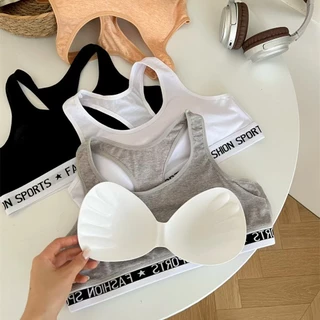 เสื้อในออกกำลังกายผู้หญิง กันสั่นสะเทือน รวมอกกระชับ เสื้อกล้ามโยคะหลังรูปตัวเอช ลายตัวอักษร
