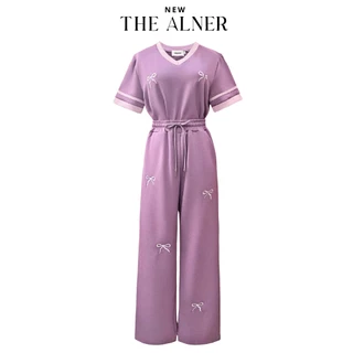 ชุดเซตวอร์มปักโบว์ กางเกงขายาว Thealner (ดิอัลเนอร์) AN810