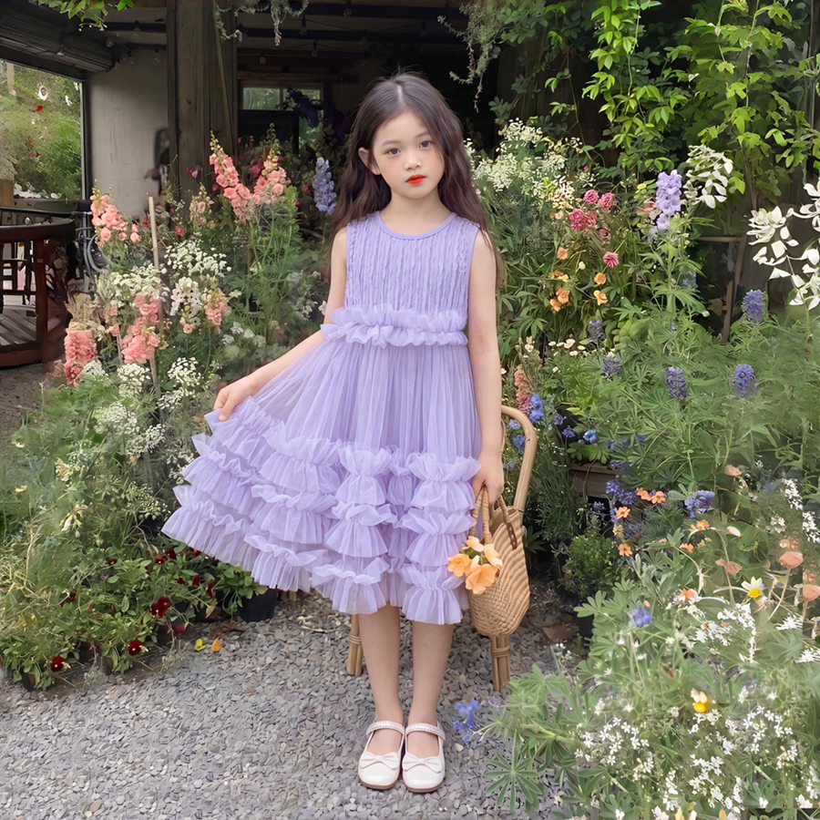 PRINCESS KESLI PRINCESS KESLI ชุดเดรสเด็กผู้หญิง เดรสแขนกุด ชุดราตรีเด็กหญิง โบว์ สไตล์น่ารัก านุ่มใสสบายฯ 2-12 ปี รูปที่ 2