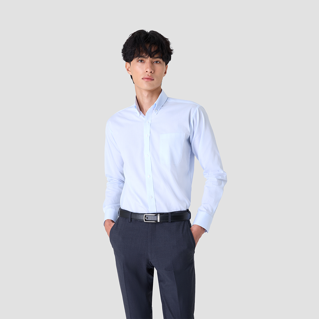 SUIT SELECT SHIRT Button Down collar Dobby (Blue) เสื้อเชิ้ตสีฟ้า รุ่น DSEABL01-11