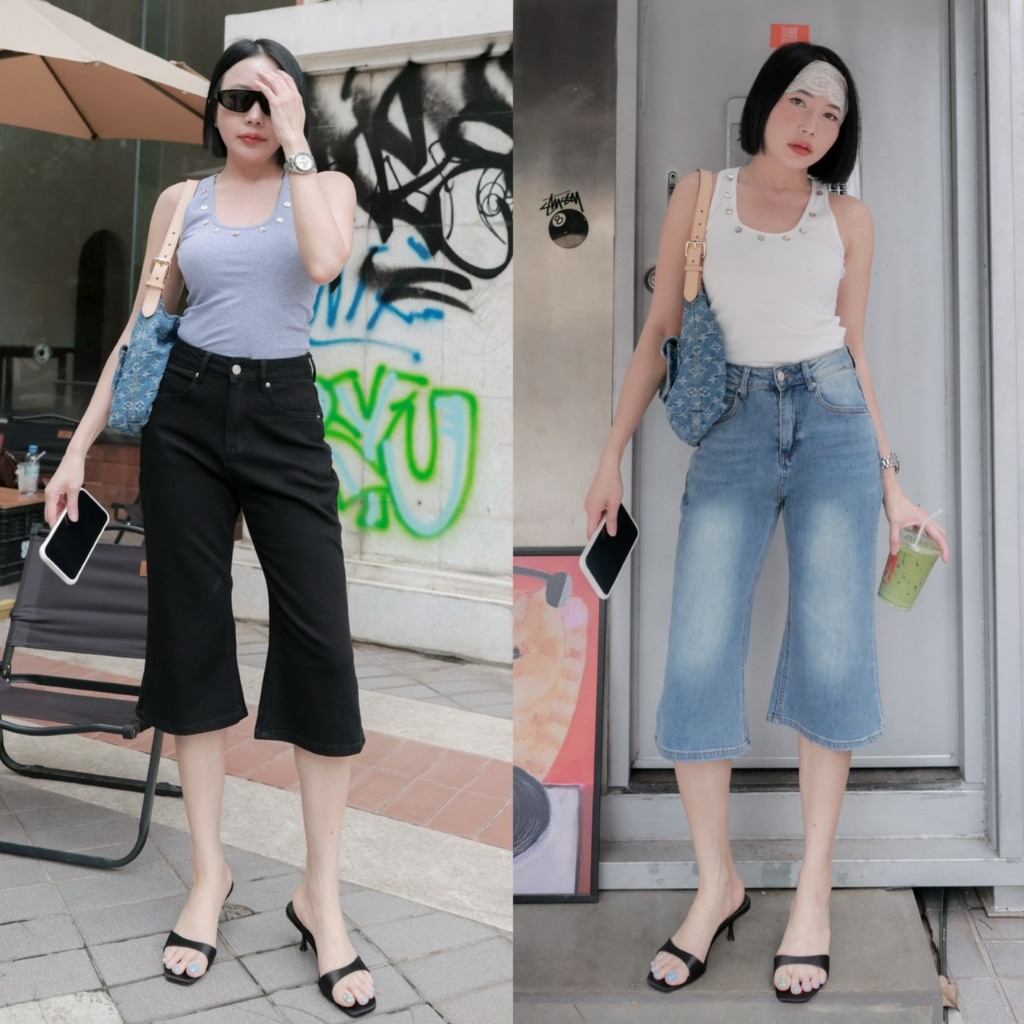 Capri Jeans กางเกงยีนส์คาปรี ผ้ายีนส์ยืดได้เยอะ