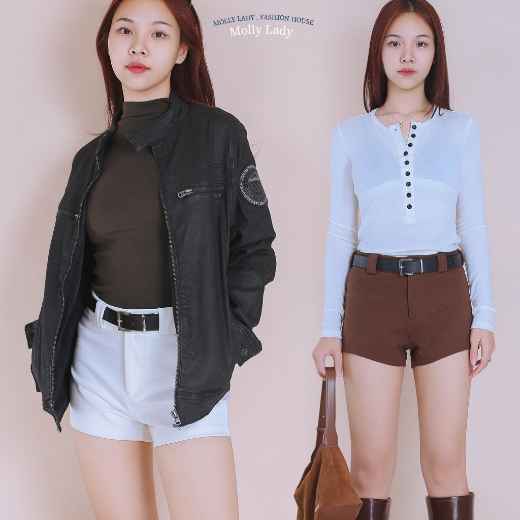 Molly Lady❤️ Venice Shorts กางเกงขาสั้นผ้ายืด คัตติงเนี๊ยบ ทรงสวย ผ้านุ่มแน่นกระชับ