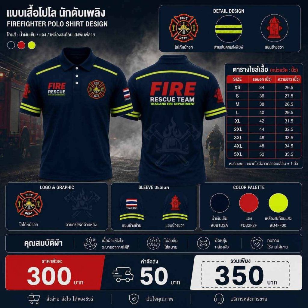 เสื้อพิมพ์ลายคอปกสีกรม