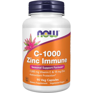 💊 NOW C1000+Zinc ภูมิคุ้มกัน✨ ต้านหวัด💪 วิตามินซีสูง สังกะสี 90แคปซูล🔥