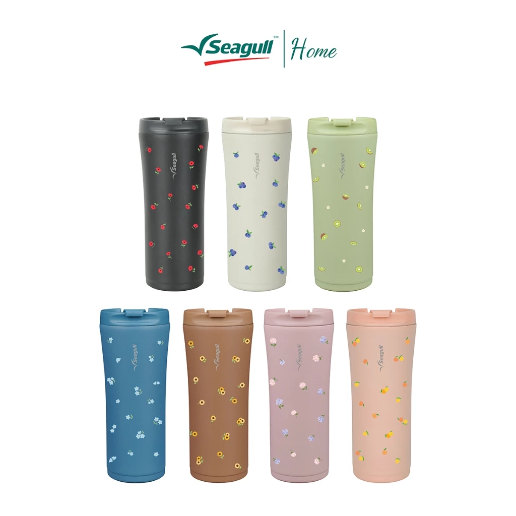 Seagull แก้วน้ำสุญญากาศ มินิมอล 0.5 ลิตร พิมพ์ลาย ฟรุตตี้ ฟลอรัล มีให้เลือก 7 ลาย Minimal Vacuum Mug Fruity Flor