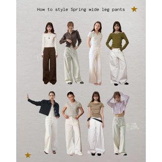 Spring wide leg pants กางเกงขายาว