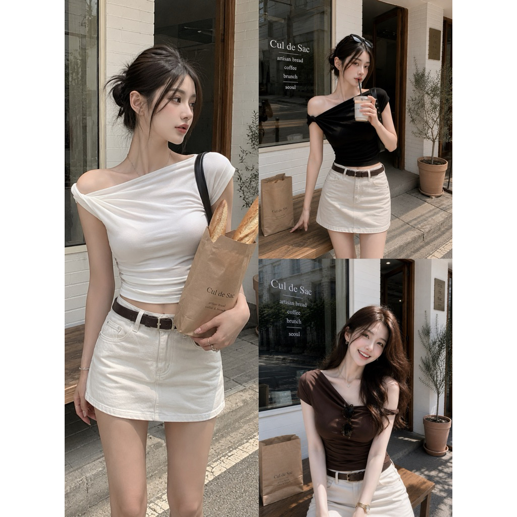 Dewishes ✨Sienna Off-Shoulder Top เสื้อปาดไหล่