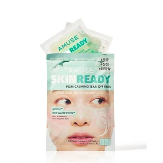 (ใหม่!) AMUSE Skinready Rice PDRN Pore Calming Tear-Off Pads - (3 Pads x 10 Packs) สูตรสำหรับผิวเป็นสิว ลดการอุดตัน