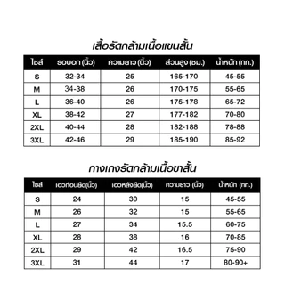 เสื้อรัดกล้ามเนื้อเเขนสั้น กางเกงรัดสั้น กางเกงรัดสั้นยาว PROCOMBAT ออกกำลังกาย สำหรับกีฬา ระบายอากาศดี