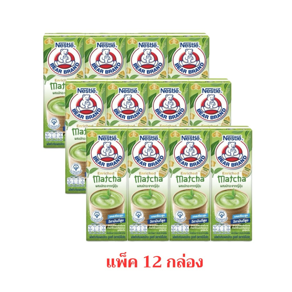 นม UHT ตราหมีเอ็นริช มัทฉะ 165 มล. (แพ็ก 12 ชิ้น)