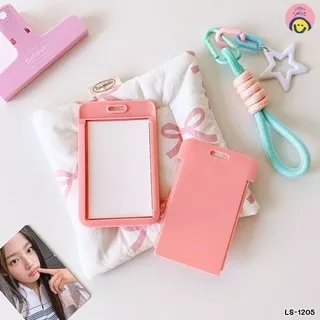 ซองใสนามบัตรพลาสติก พวงกุญแจเชือกถัก ลายดาว⭐สีพาสเทล ใส่บัตร/รูปถ่าย พกง่าย 💖LS-1205