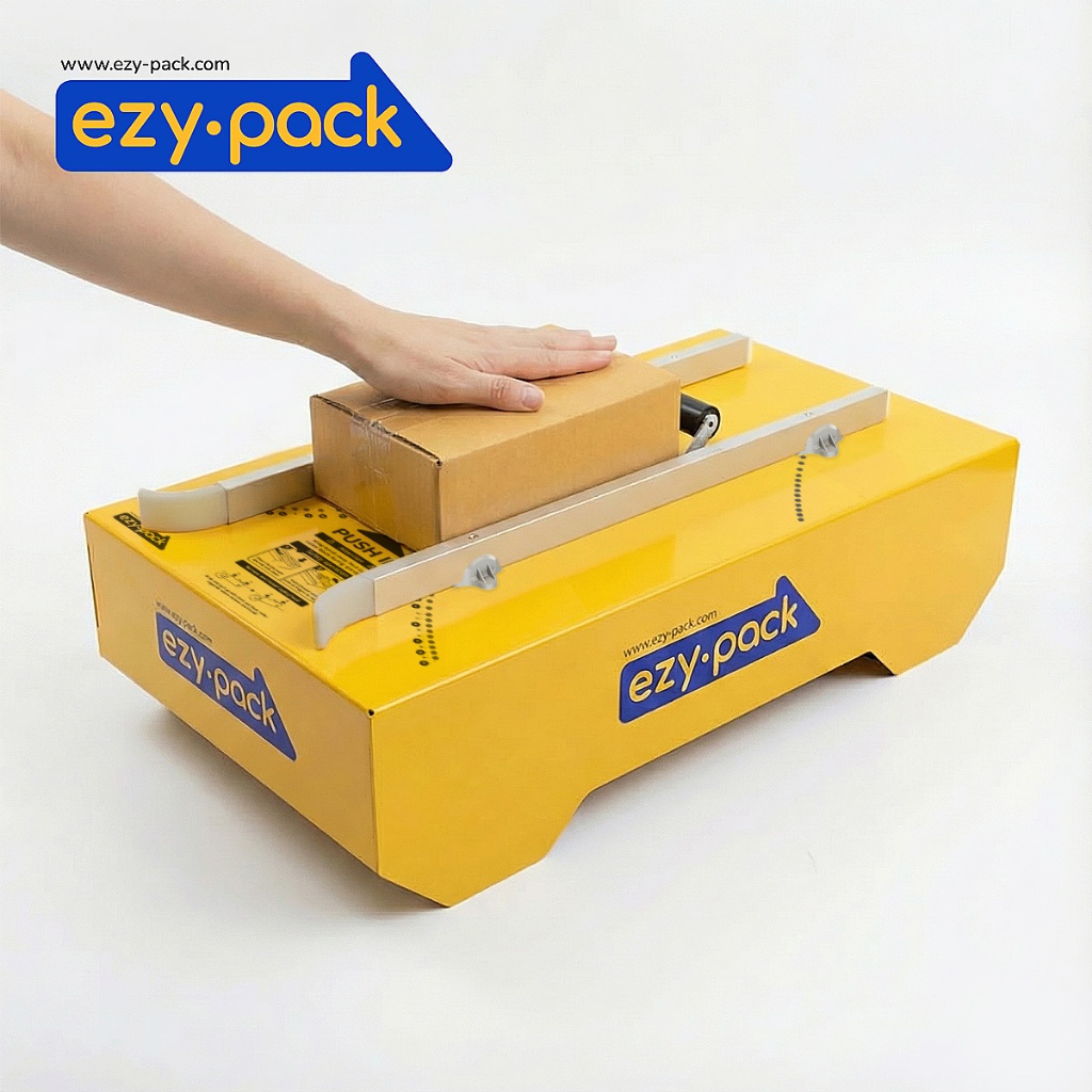 ezy-pack เครื่องแพ็คกล่องพัสดุ เครื่องติดเทปกาวอัตโนมัติ แพ็คง่าย เร็ว สะดวกมาก ขนาดเล็ก ไม่ใช้ไฟฟ้า