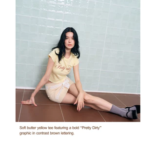 imishmash-Pretty dirty(navy/butter) เสื้อยืดผู้หญิง