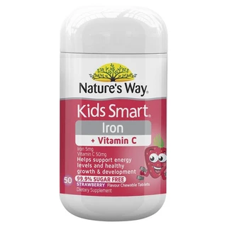 Nature's Way Kids Smart Iron Chewable 50 Tablets ธาตุเหล็ก+วิตามินซี