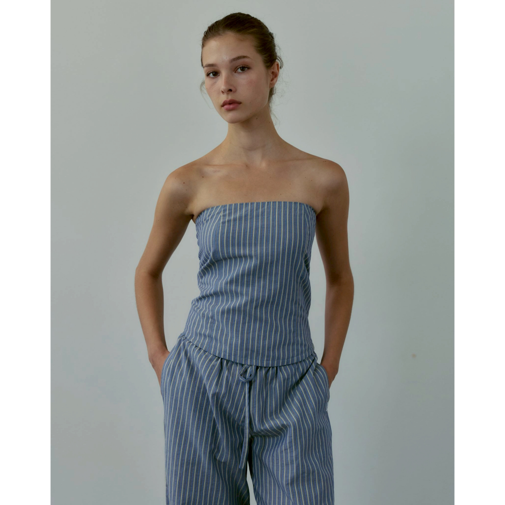 Mira Top & Pants - เสื้อเกาะอก ลายทาง และกางเกงขายาวลายทาง (ขายแยกชิ้น)