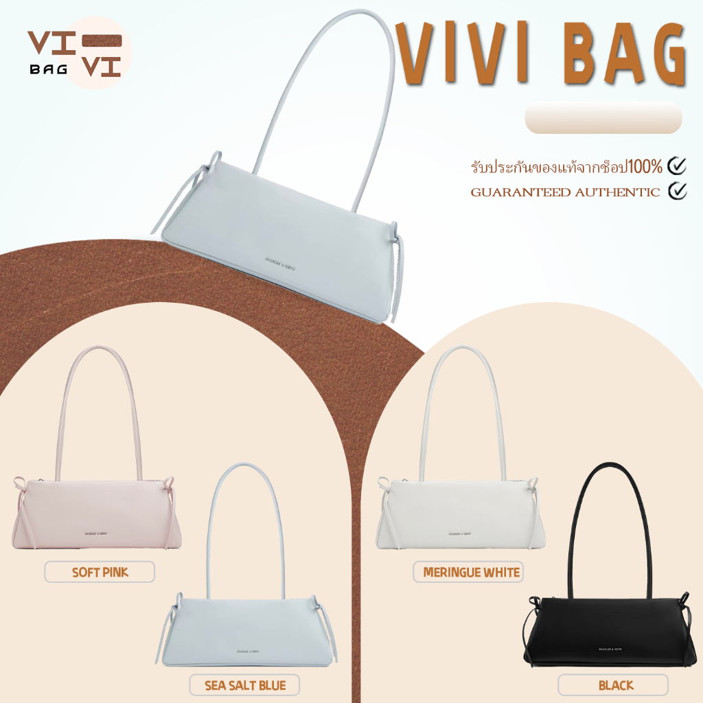 【ของแท้ 100%】 CK Shoulder Bag กระเป๋าบาแก็ตต์ 32*9.*12.5 ซม Medium