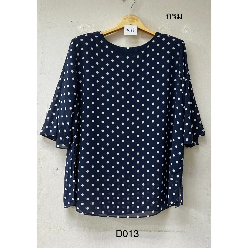 (อก 44 ) เสื้อชีฟองสตรี สวยๆใส่สบาย ลายสวย มีซับใน เสริมไหล่  (งานไทย)