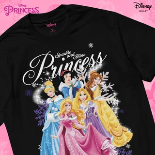 Power 7 Shop เสื้อยืดการ์ตูน "Disney princess" ลิขสิทธ์แท้ DISNEY (TMX-169-สีดำ)