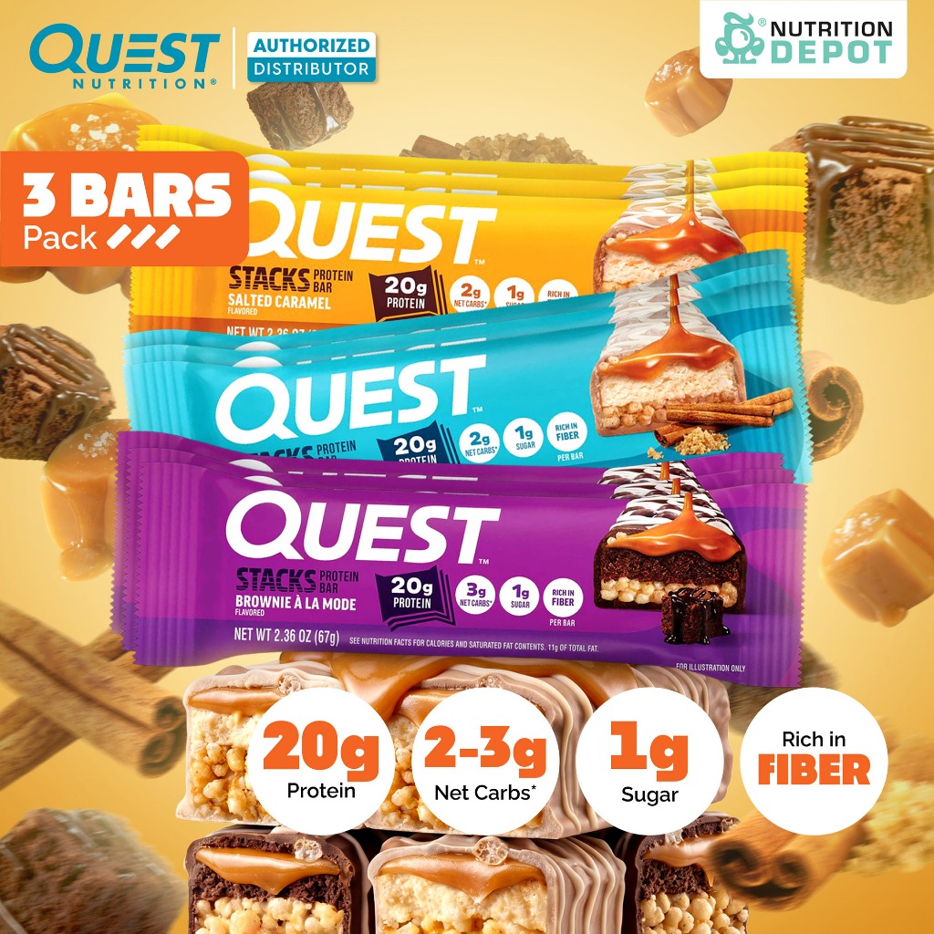 Quest Stacks Protein Bar 3 Bars โปรตีนบาร์  - 3 ชิ้น