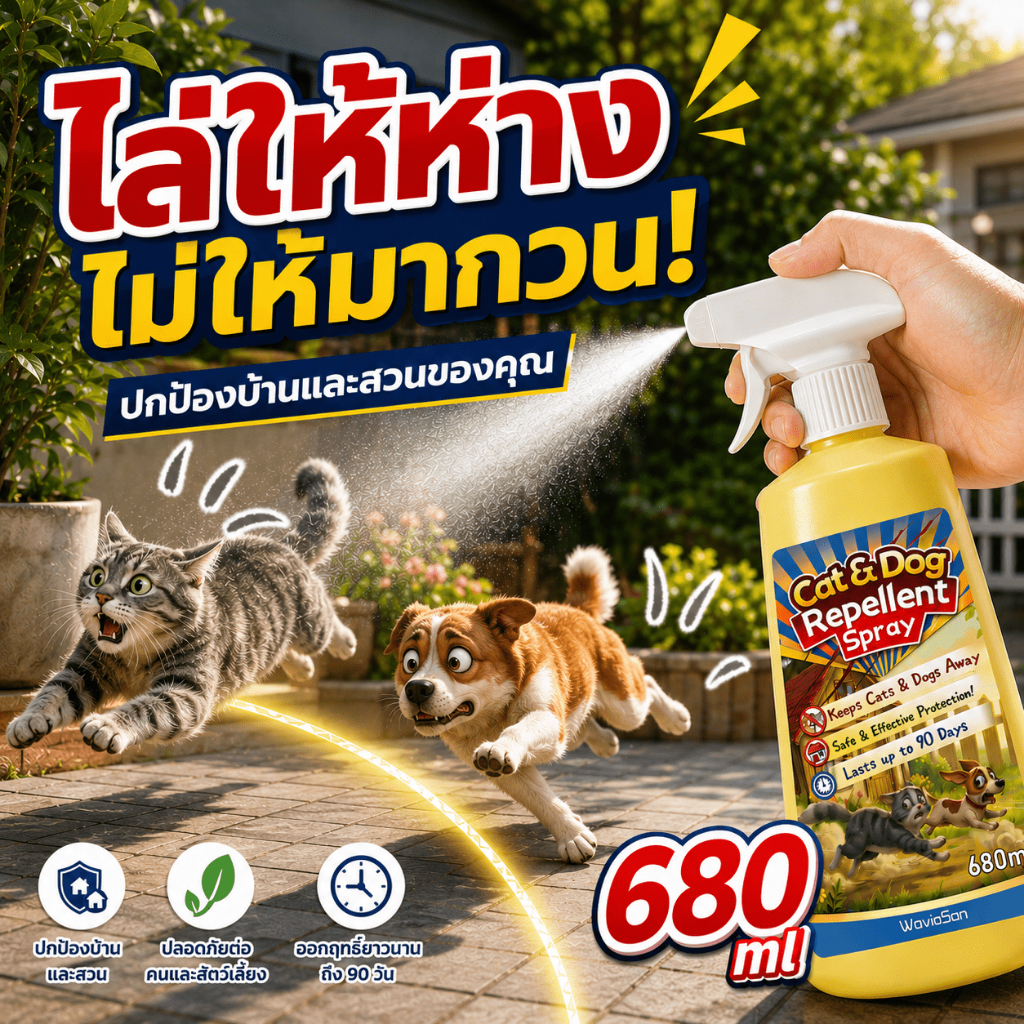 🐈ไล่ได้ผลจริง🐕สเปรย์ไล่แมว ยาไล่แมว 680ml สเปรย์ไล่หมา ป้องกันอุจจาระ ตั้งเขตห้ามสัตว์เลี้ยง ปลอดภัยต่อสัตว์เลี้ยง