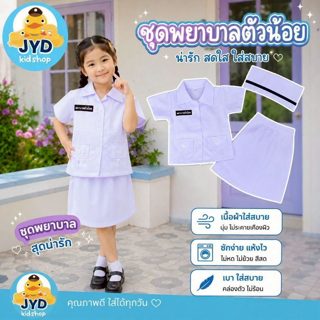 (jyd) ชุดอาชีพเด็ก ชุดพยาบาลกระโปรง ชุดพยาบาล ชุดพยาบาลเด็ก ชุดพยาบาลตัวน้อย ชุดพยาบาลจิ๋ว ชุดอาชีพในฝัน ชุดกาวน์พยาบาล